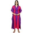 thumbnail image 1 of Bimba Cotton Kaftan Printed Nursing Gown Front & Side Buttons Maxi Caftan, 1 of 7