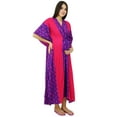 thumbnail image 1 of Bimba Cotton Kaftan Printed Nursing Gown Front & Side Buttons Maxi Caftan, 1 of 1