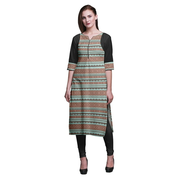Bimba Cotton Printed Straight Kurtis For Women Panel Kurta Summer Tunic-X-Large