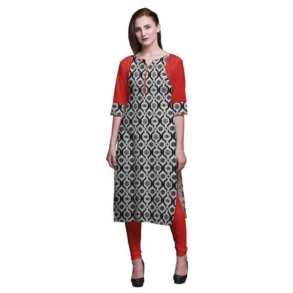 Bimba Cotton Straight Tunic Tops Women Printed Kurta Summer Wear Ladies Kurti-Medium