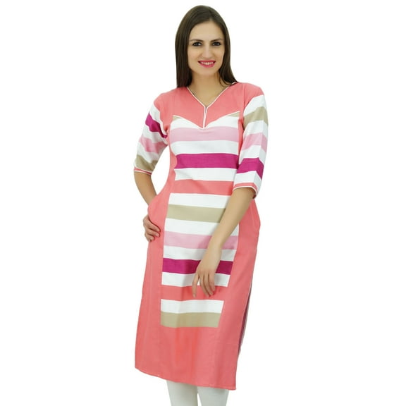 Bimba Cotton Summer Tunic With Blouse 3/4 Sleeves Ladies Kurta Kurti Clothing