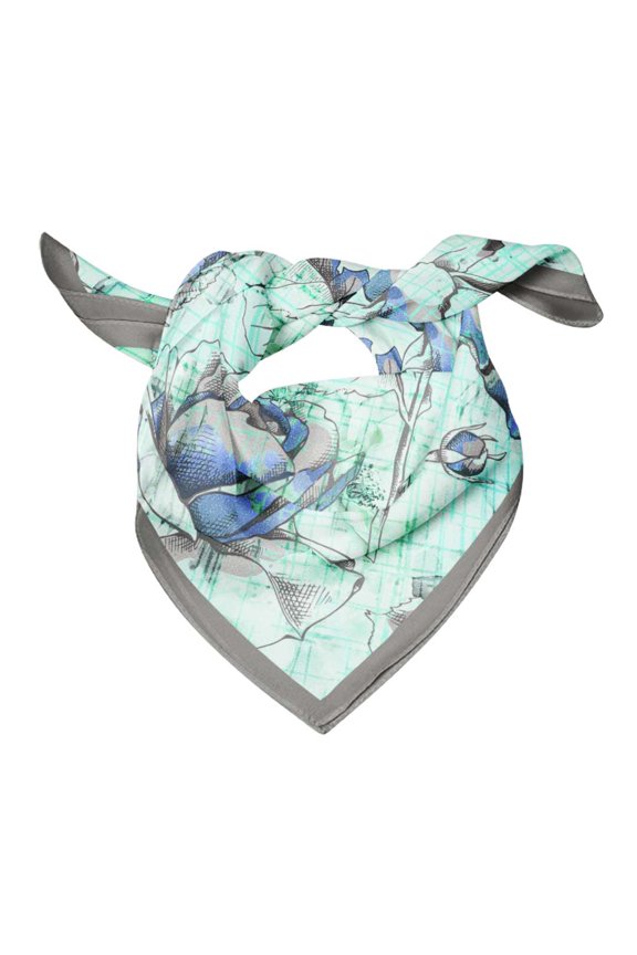 Cotton Voile Rectangular Printed Scarf Women Wrap Bandanas-40 x 40 Inches