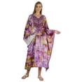 thumbnail image 1 of Bimba Damen Bedrucktes Rayon Cover-Up Kaftan Langes Kimono Maxikleid Side Split Beach Kaftankleid, 1 of 7