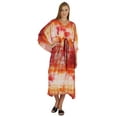 thumbnail image 1 of Bimba Damen Bedrucktes Rayon Cover-Up Kaftan Langes Kimono Maxikleid Side Split Beach Kaftankleid, 1 of 7