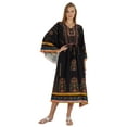 thumbnail image 1 of Bimba Damen Bedrucktes Rayon Cover-Up Kaftan Langes Kimono Maxikleid Side Split Beach Kaftankleid, 1 of 7