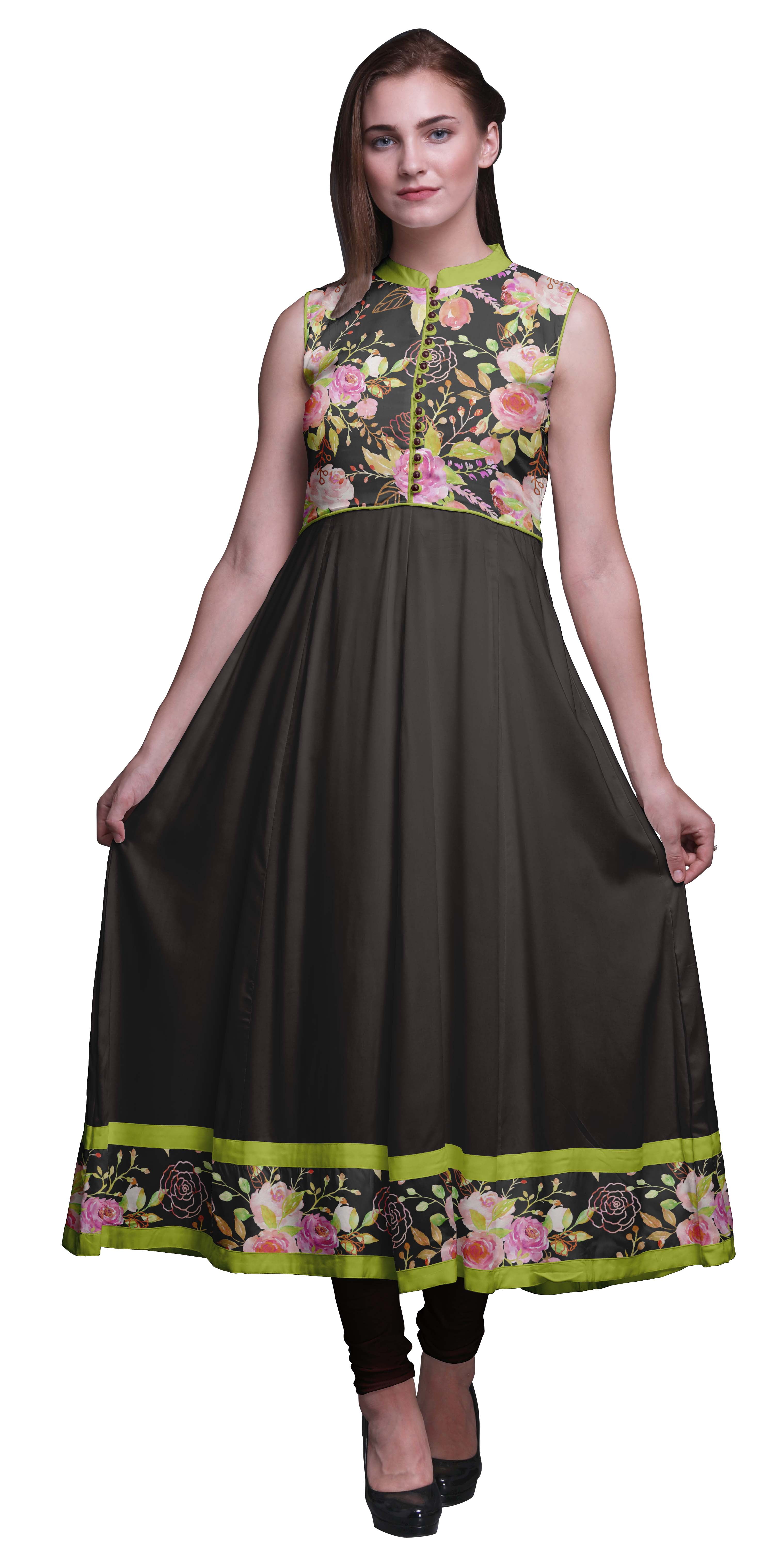 Bimba Vestido Largo De Rayón Anarkali Kurta Para Mujer, Estilo Casual, Formal, Indio, étnico, Varios Colores