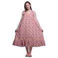 thumbnail image 1 of Bimba Dark Peach Orange Floral Artistic Printed Cotton Nightgowns For Women Sleeveless Gown Sleepwear Maxi Dress Small, 1 of 6