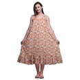 thumbnail image 1 of Bimba Dark Peach Orange2 Artistic Leaves & Floral Sleeveless Night Gown For Womens Cotton Printed Nightwear Ladies Sleepwear XXX-Large, 1 of 6