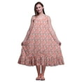 thumbnail image 1 of Bimba Dark Peach Orange2 Floral Leaves & Cypress Cotton Nightgowns For Women Mid-Calf Printed Sleepwear Night Dress XXX-Large, 1 of 6