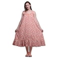 thumbnail image 1 of Bimba Dark Peach Orange3 Mix White Feather Cotton Nightgowns For Women Mid-Calf Printed Sleepwear Night Dress XX-Large, 1 of 6