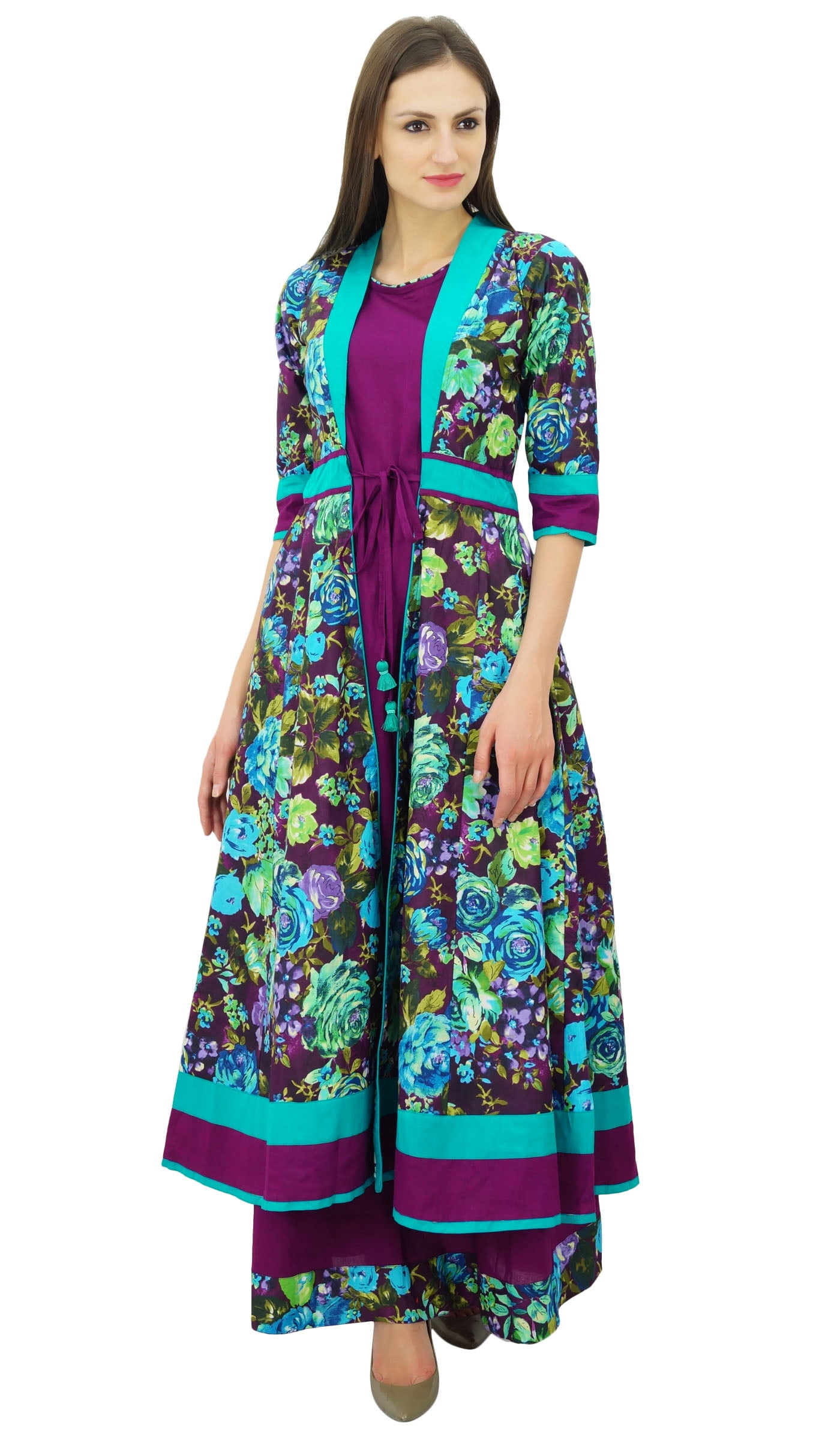 Bimba Designer 2 Piece Kurta Maxi Dress Cotton Kurti Indian Custom Clothing  - Walmart.com