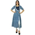 thumbnail image 1 of Bimba Designer Angrakha Style Cotton Kurta Long A-Line Kurti Dress Women Clothing, 1 of 7