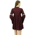 thumbnail image 1 of Bimba Designer Long Ruffle Sleeve Short Dress Lace Detail Boho Chic Dresses, 1 of 5