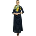 thumbnail image 1 of Bimba Designer Women's Cowl Maxi Navy Blue Dress With Printed Tassel Scarf - 14, 1 of 5