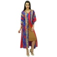 thumbnail image 1 of Bimba Exclusive Rayon Kaftan Chic Coverup Dress Drawstring Waist Night Wear, 1 of 8
