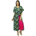 thumbnail image 1 of Bimba Exclusive Rayon Maxi Kaftan Chic Coverup Dress Drawstring Waist Night Wear, 1 of 8