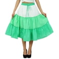 thumbnail image 1 of Bimba Flaired Cotton Boho Summer Skirt Elastic Waist Mid-Calf Ruffle Skirts, 1 of 5