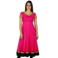thumbnail image 1 of Bimba Flaired Net Anarkali Dress Solid Kurta Kurti Indian Tunic Custom Clothing, 1 of 4