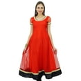 thumbnail image 1 of Bimba Flaired Net Anarkali Dress Solid Kurta Kurti Indian Tunic Custom Clothing, 1 of 1