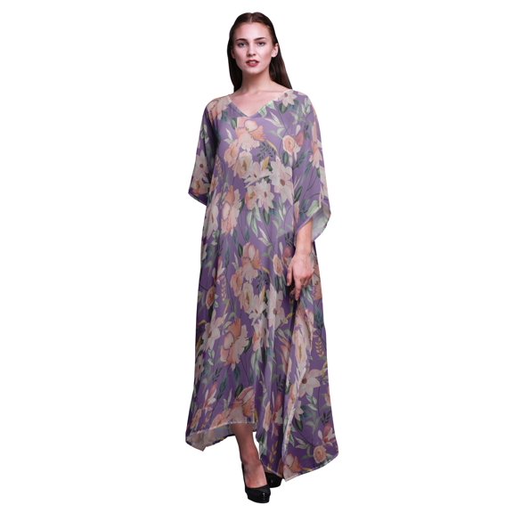 Bimba Floral Beach Kaftan Bikini Cover up WomenÃ¢â‚¬â„¢s Maxi Dress Long Caftan-4X-5X