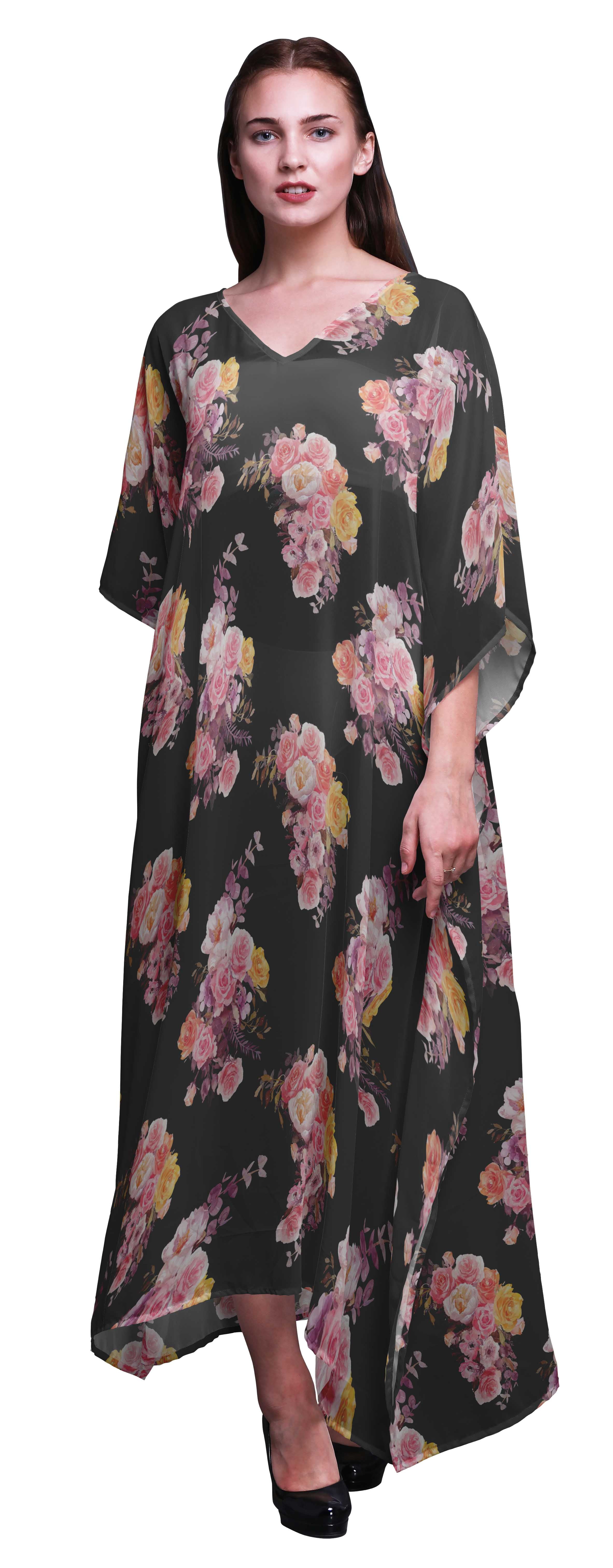 Bimba Beach Women's Long Kaftan Cover Up - Maxi Dress Kimono For Summer, Beach, Pool
