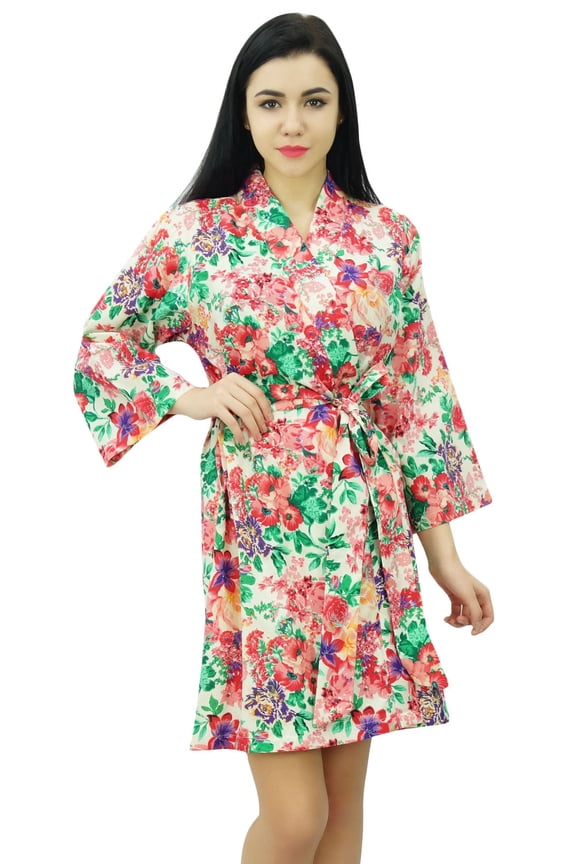 Floral Cotton Short Robe Getting Ready Bride Bridesmaid Coverup Robes Gift