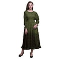 thumbnail image 1 of Bimba Floral Ladies Bishop Sleeve Round Neck Ruffle Maxi Smocked WaistÂ&nbsp;Dress-Large, 1 of 5