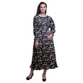 thumbnail image 1 of Bimba Floral Ladies Bishop Sleeve Round Neck Ruffle Maxi Smocked WaistÂ&nbsp;Dress-Large, 1 of 5