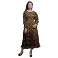 thumbnail image 1 of Bimba Floral Ladies Bishop Sleeve Round Neck Ruffle Maxi Smocked WaistÂ&nbsp;Dress-X-Large, 1 of 5