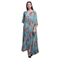 thumbnail image 1 of Bimba Floral Ladies Kaftan Holiday Loungewear Maxi Dress Beach Coverup-4X-5X, 1 of 5