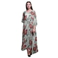 thumbnail image 1 of Bimba Floral Ladies Kaftan Holiday Loungewear Maxi Dress Beach Coverup-4X-5X, 1 of 5