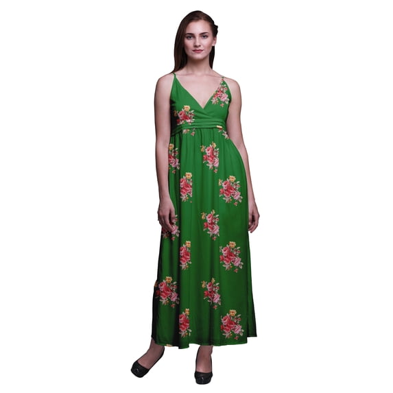 Bimba Floral Ladies Long Summer Sleeveless Tye Dye Print Casual Maxi Beach Dress-Small