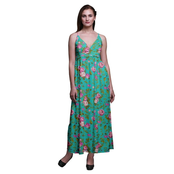Bimba Floral Ladies Long Summer Sleeveless Tye Dye Print Casual Maxi Beach Dress-XX-Large