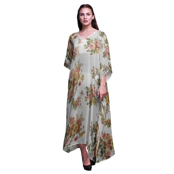 Bimba Floral Ladies Plus Size Kaftan Summer Wear Beach Coverup Kimono Caftan-4X-5X