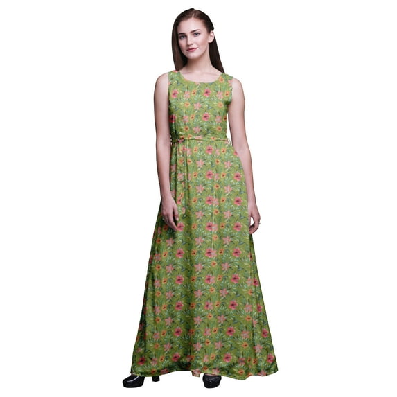 Bimba Floral Ladies Printed Long Tank Maxi Dress Resort Wear Evening Gown-Large