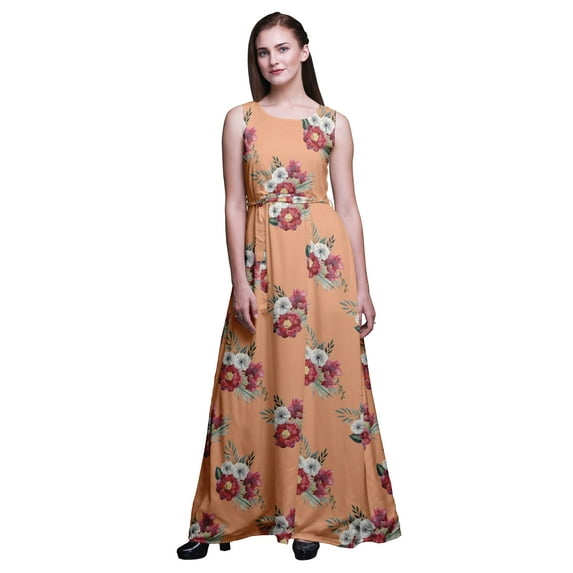 Bimba Floral Ladies Printed Long Tank Maxi Dress Resort Wear Evening Gown-Medium