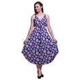 thumbnail image 1 of Bimba Floral Ladies Printed Resort Midi Drawstring Dress Spaghetti Strap Beach Wear-X-Small, 1 of 1