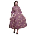 thumbnail image 1 of Bimba Floral Women Casual Shirt Dress Print Party Mid-Calf Swing Dress-Small, 1 of 5