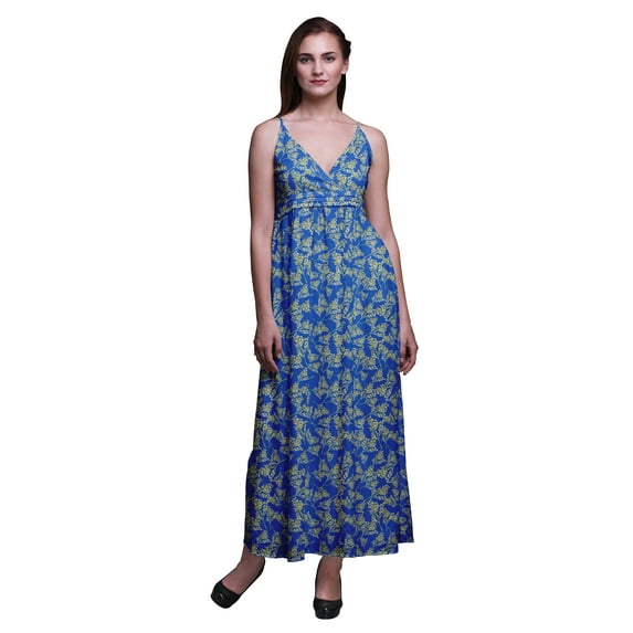 Bimba Floral Women Printed Long Chic Dress Bohemian Summer Maxi Beach Wear-X-Small