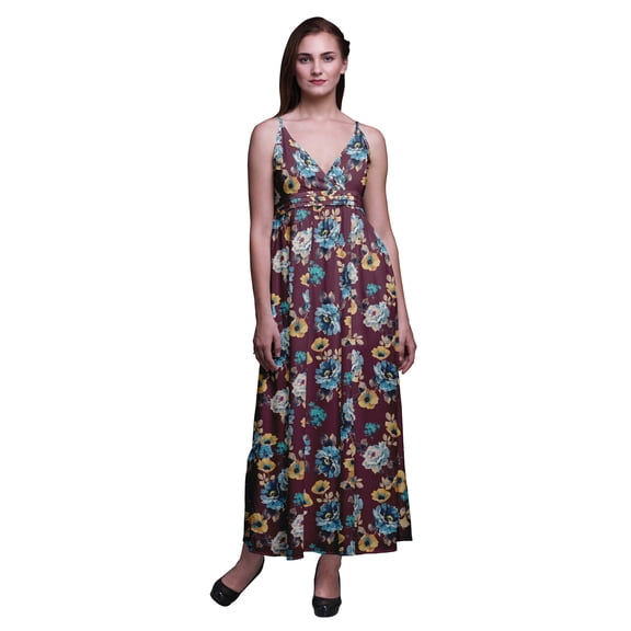 Bimba Floral Women Printed Long Chic Dress Bohemian Summer Maxi Beach Wear-XX-Large