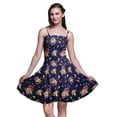thumbnail image 1 of Bimba Floral Women Smocked Above Knee Cocktail Dress Flowy Summer Sun Dress-XXX-Large, 1 of 5