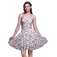 thumbnail image 1 of Bimba Floral Women Smocked Above Knee Cocktail Dress Flowy Summer Sun Dress-XXX-Large, 1 of 5