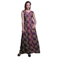 thumbnail image 1 of Bimba Floral Women V Neck Sleeveless Front Slit Casual Maxi Printed BohoÂ&nbsp;Dress-X-Small, 1 of 5