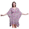 thumbnail image 1 of Bimba Flower Womens Short Beach Kaftan Beachwear Bikini Coverup Midi Dress-4X-5X, 1 of 5