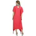 thumbnail image 1 of Bimba Full Length Casual Coral Pink Women Asymmetrical Hem Dress With Scarf - 16, 1 of 2