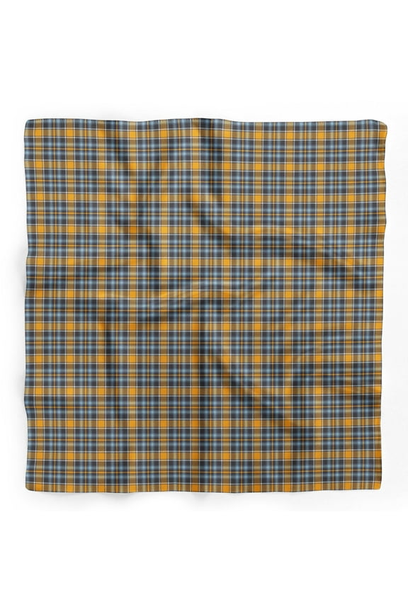 Gold Check Check Pure Silk Printed Head Bandanas Summer Neck Wrap Scarf 40 x 80 Inches