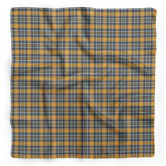 Bimba Gold Check Check Pure Silk Printed Scarf Dupatta Head Neck Wrap Bandanas For Women 40 x 40 Inches