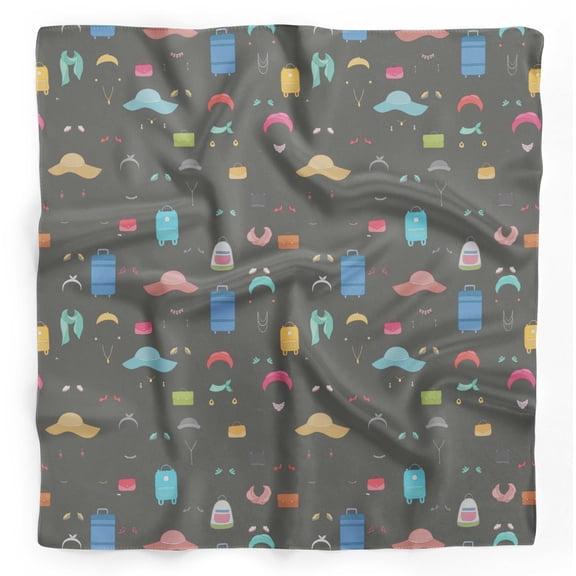 Bimba Gray Accessories Women Pure Silk Printed Scarf Dupatta Head Neck Wrap Bandanas For Women 40 x 40 Inches