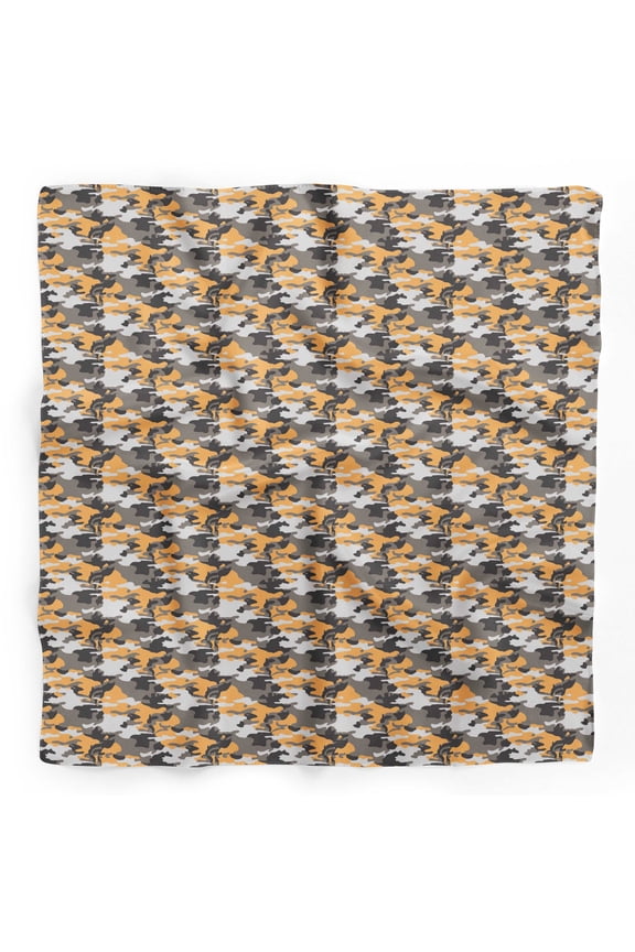 Gray Camouflage Camouflage Pure Silk Printed Scarf Dupatta Head Neck Wrap Bandanas For Women 40 x 40 Inches
