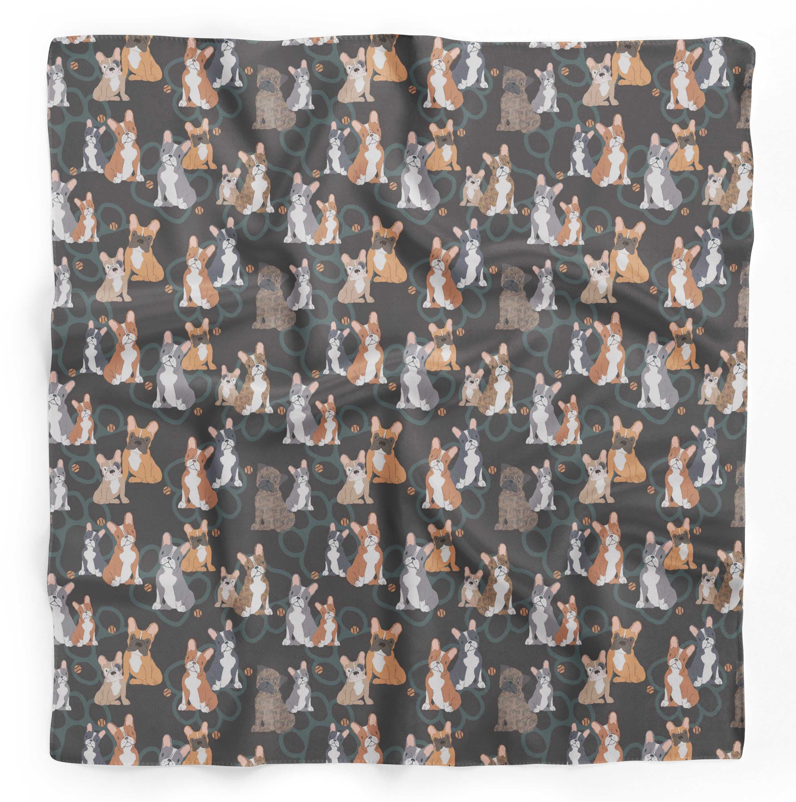 Bimba Gray Dogs & Paw Dog Pure Silk Printed Head Bandanas Summer Neck Wrap Scarf 40 x 40 Inches